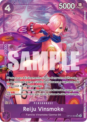 Carte One Piece Reiju Vinsmoke OP12-063 SR ALT ART