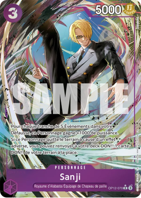 Carte One Piece Sanji OP12-070 R ALT ART