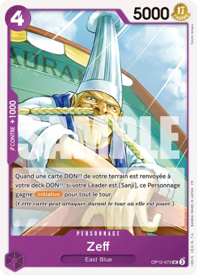 Carte One Piece Zeff OP12-072 UC
