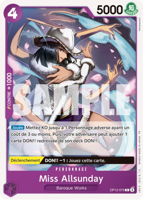Carte One Piece Miss Allsunday OP12-075 C