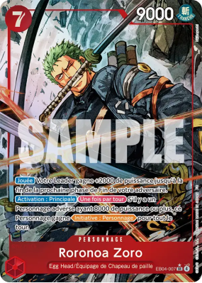 Carte One Piece Roronoa Zoro EB04-007 SR ALT ART