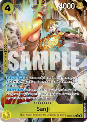 Carte One Piece Sanji EB04-052 R ALT ART