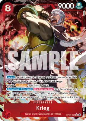 Carte One Piece Krieg OP15-008 SR ALT ART