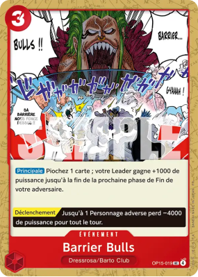 Carte One Piece Barrier Bulls OP15-019 UC