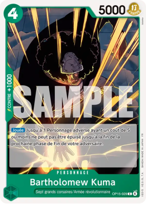 Carte One Piece Bartholomew Kuma OP15-029 C