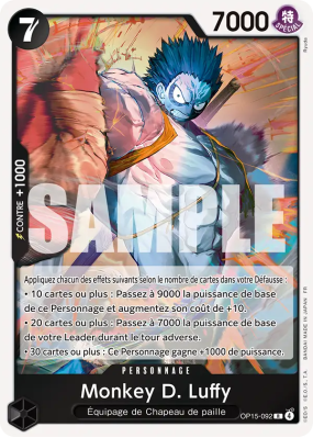 Carte One Piece Monkey D. Luffy OP15-092 R