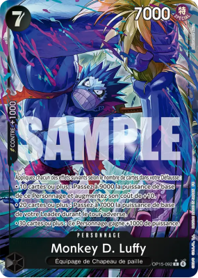 Carte One Piece Monkey D. Luffy OP15-092 R ALT ART