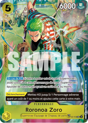 Carte One Piece Roronoa Zoro OP12-113 TR