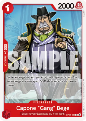 Carte One Piece Capone "Gang" Bege OP14-003 C