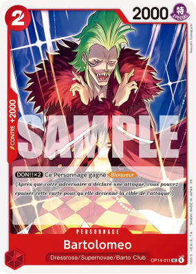 Carte One Piece Bartolomeo OP14-011 UC