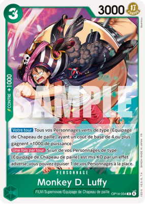 Carte One Piece Monkey D. Luffy OP14-034 R