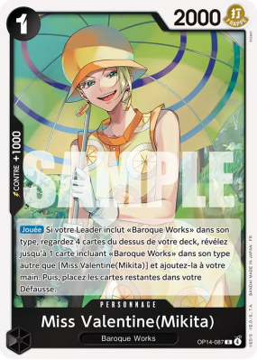 Carte One Piece Miss Valentine(Mikita) OP14-087 R
