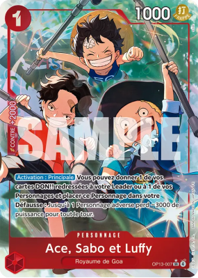 Carte One Piece Ace, Sabo et Luffy OP13-007 SR ALT ART