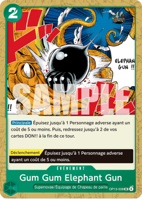 Carte One Piece Gum Gum Elephant Gun OP13-038 UC