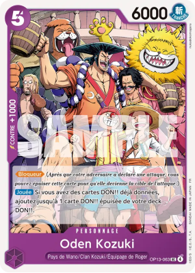 Carte One Piece Oden Kozuki OP13-063 UC