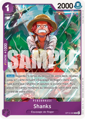 Carte One Piece Shanks OP13-065 R