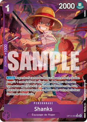 Carte One Piece Shanks OP13-065 R ALT ART