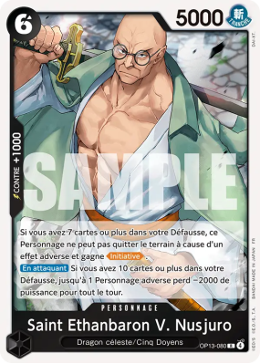 Carte One Piece Saint Ethanbaron V. Nusjuro OP13-080 R