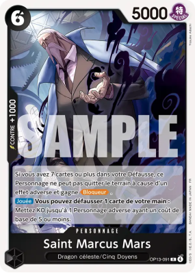 Carte One Piece Saint Marcus Mars OP13-091 R