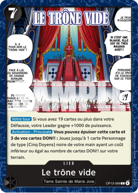 Carte One Piece Le trône vide OP13-099 C