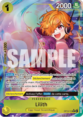 Carte One Piece Lilith OP13-113 R ALT ART