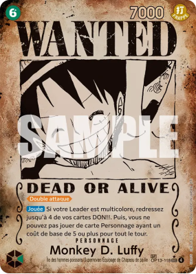 Carte One Piece Monkey D. Luffy OP13-118 SP CARD