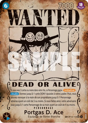 Carte One Piece Portgas D. Ace OP13-119 SP CARD