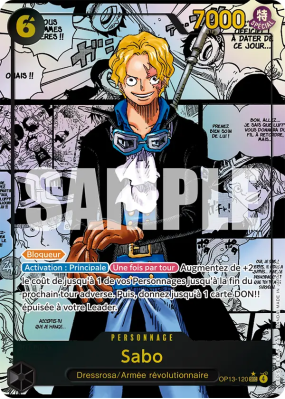 Carte One Piece Sabo OP13-120 SEC MANGA RARE