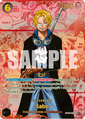 Carte One Piece Sabo OP13-120 SEC RED MANGA