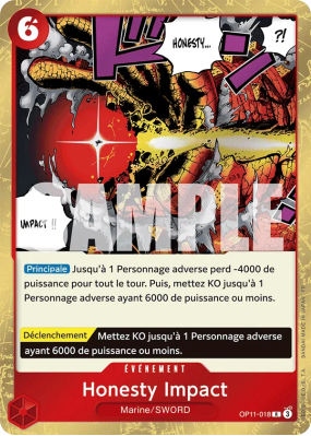 Carte One Piece Honesty Impact OP11-018 R