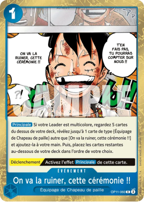 Carte One Piece On va la ruiner, cette cérémonie !! OP11-060 R