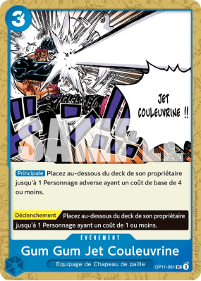 Carte One Piece Gum Gum Jet Couleuvrine OP11-061 UC