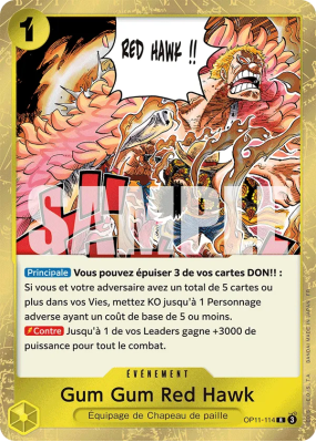 Carte One Piece Gum Gum Red Hawk OP11-114 R