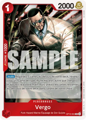 Carte One Piece Vergo OP10-004 R