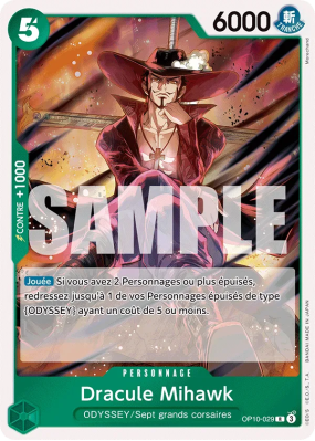 Carte One Piece Dracule Mihawk OP10-029 R