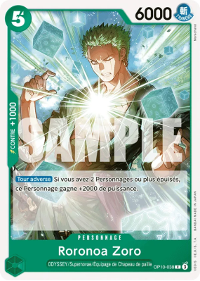 Carte One Piece Roronoa Zoro OP10-038 C
