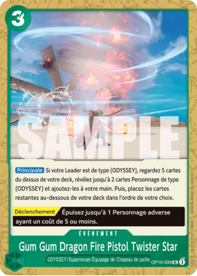 Carte One Piece Gum Gum Dragon Fire Pistol Twister Star OP10-039 UC