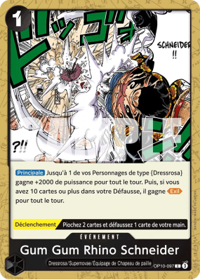 Carte One Piece Gum Gum Rhino Schneider OP10-097 C