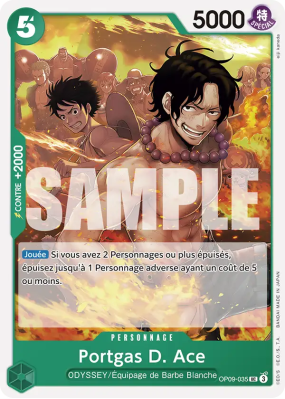 Carte One Piece Portgas D. Ace OP09-035 UC
