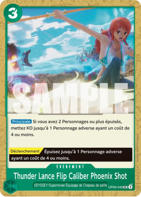 Carte One Piece Thunder Lance Flip Caliber Phoenix Shot OP09-040 UC
