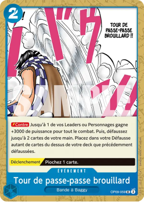 Carte One Piece Tour de passe-passe brouillard OP09-059 UC