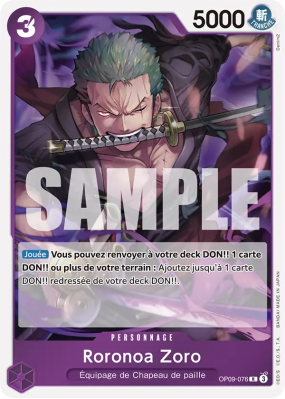 Carte One Piece Roronoa Zoro OP09-076 R