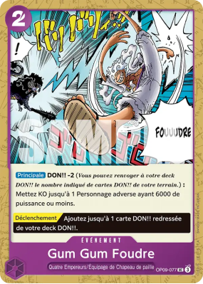Carte One Piece Gum Gum Foudre OP09-077 UC