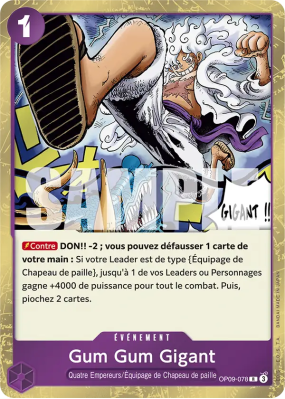 Carte One Piece Gum Gum Gigant OP09-078 R