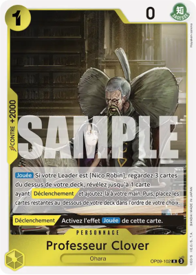 Carte One Piece Professeur Clover OP09-102 R