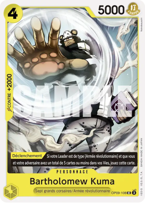 Carte One Piece Bartholomew Kuma OP09-108 UC