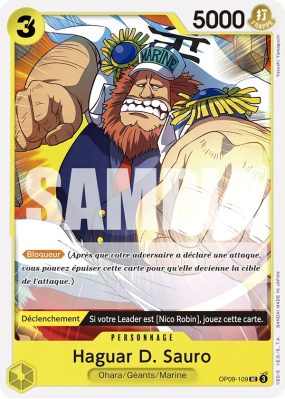 Carte One Piece Haguar D. Sauro OP09-109 UC