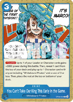 Carte One Piece You Can't Take Our King This Early in the Game OP08-054 C