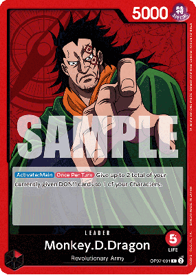 Carte One Piece Monkey D. Dragon OP07-001 L