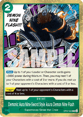 Carte One Piece Demonic Aura Nine-Sword Style Asura Demon Nine Flash OP07-036 R